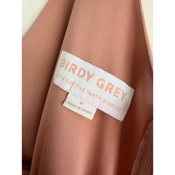 Birdy Grey Blush Pink Chiffon Maxi Dress Sleeveless V-Neck Size M - Picture 7 of 8